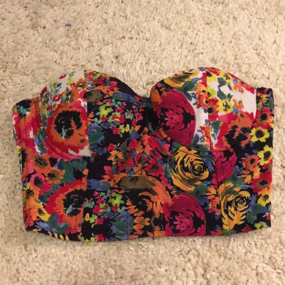 LF Tops - Floral bustier crop top LF Tops - Floral bustier crop top